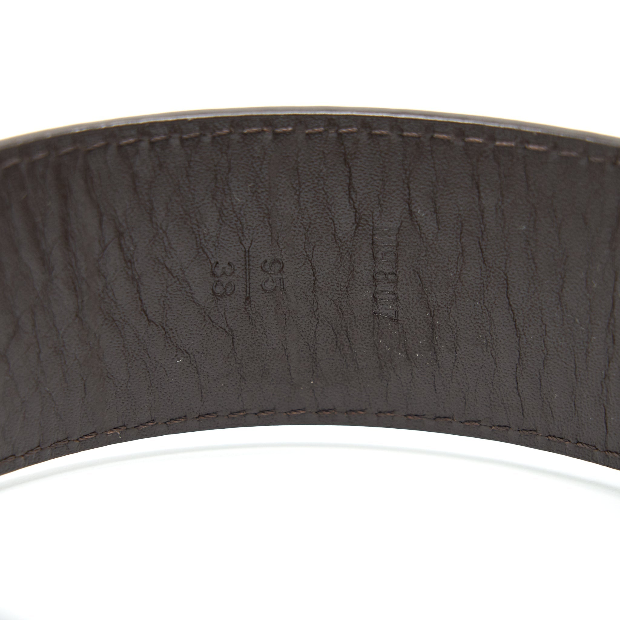 LOUIS VUITTON INITIALES BELT DAMIER EBENE CANVAS BROWN 95CM