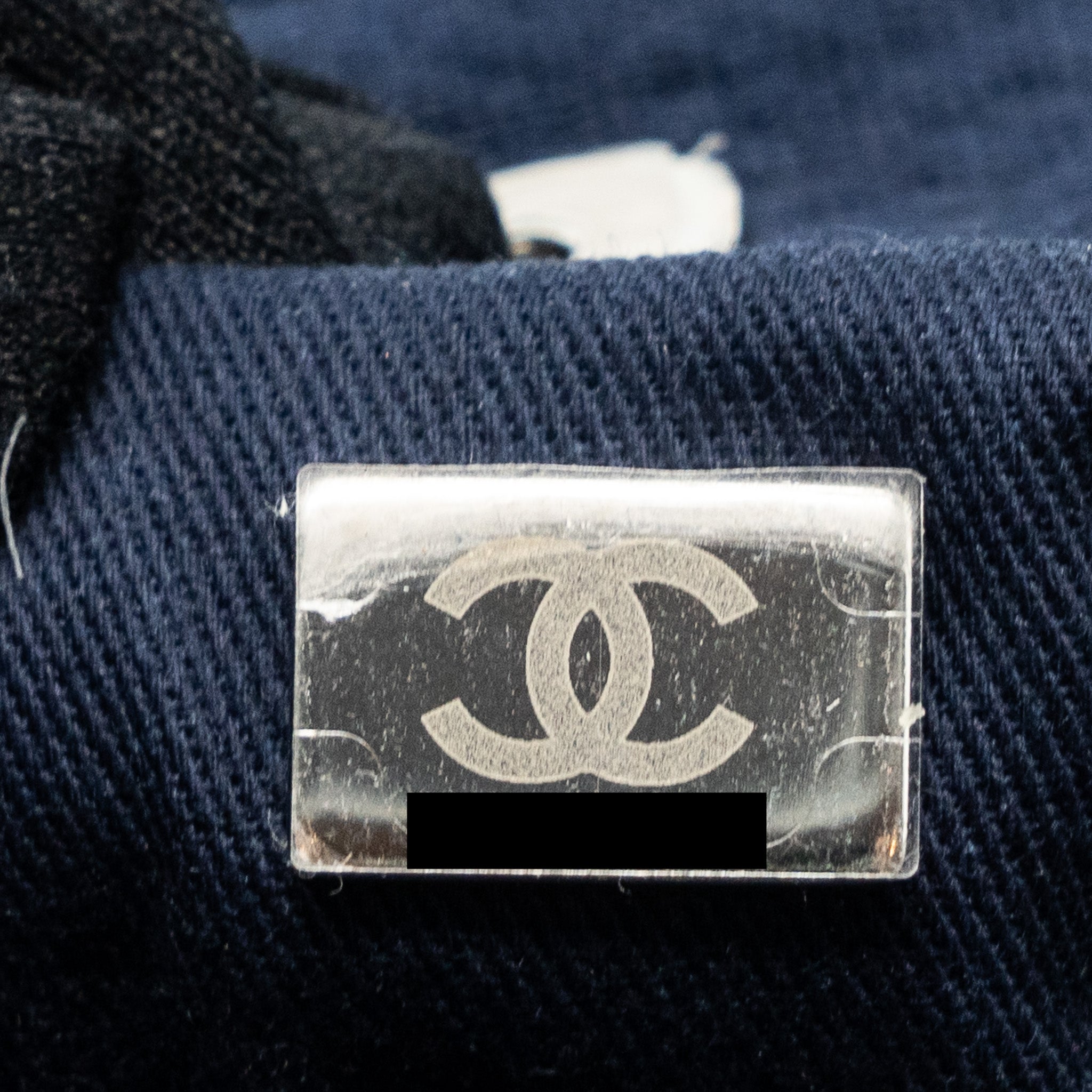 CHANEL DEAUVILLE TOTE BAG CANVAS NAVY SHW(MICROCHIP)