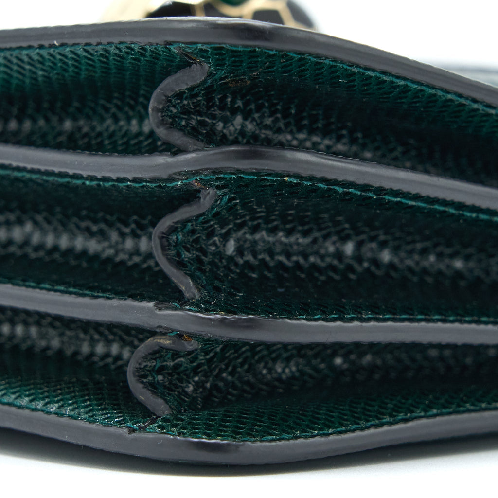 BVLGARI TOP HANDLE SERPENTI FOREVER CROSSBODY BAG SHINY KARUNG SKIN GREEN LGHW