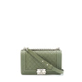 CHANEL MEDIUM BOY BAG CAVIAR LIGHT GREEN LGHW