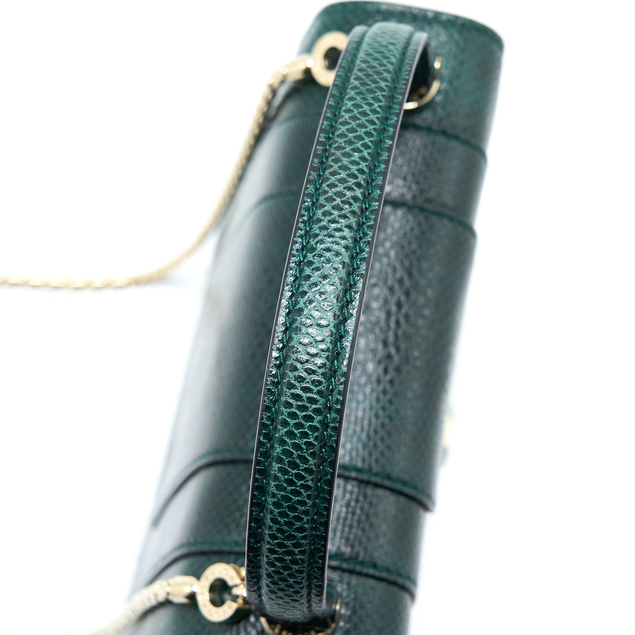 BVLGARI TOP HANDLE SERPENTI FOREVER CROSSBODY BAG SHINY KARUNG SKIN GREEN LGHW