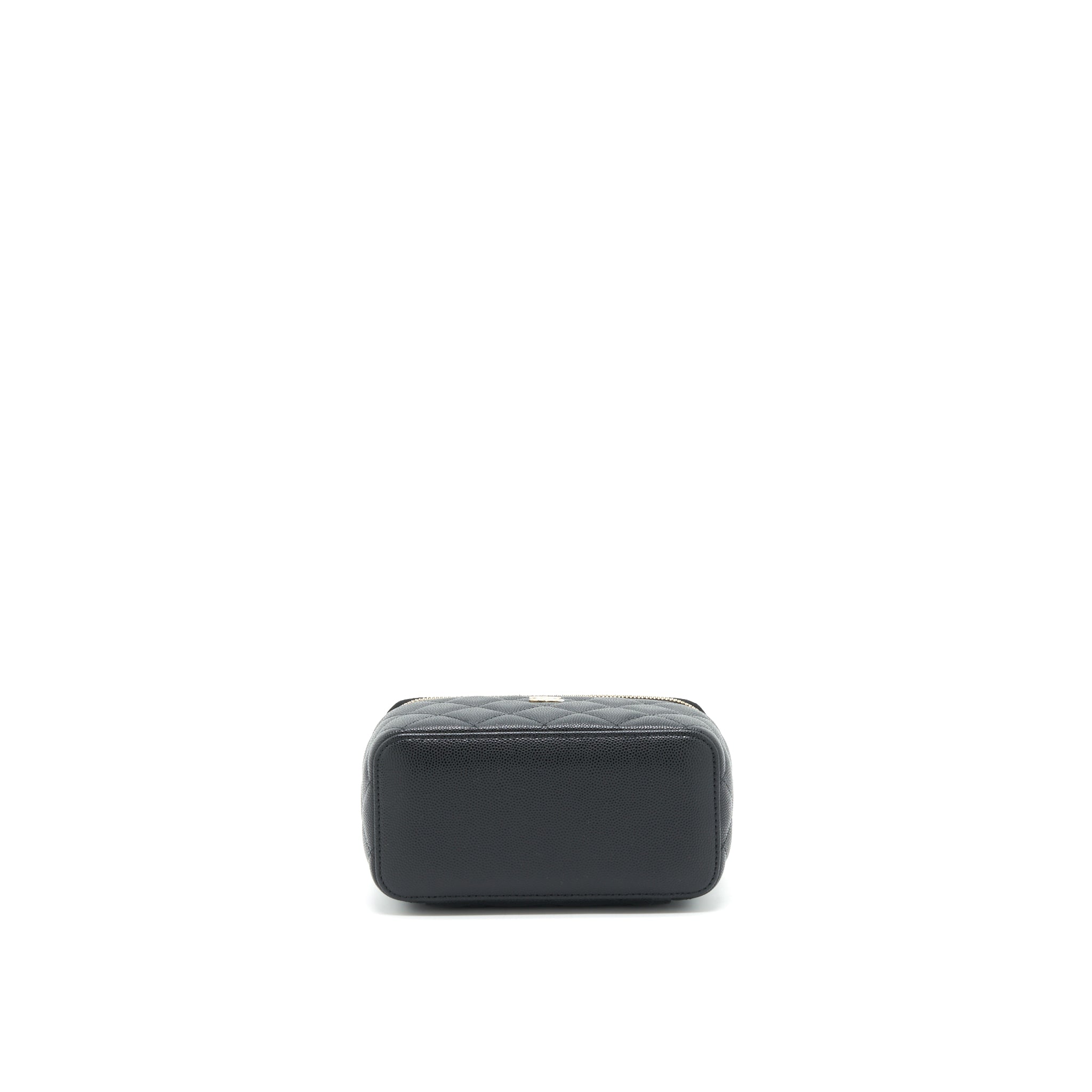 CHANEL CAVIAR LONG VANITY CASE WITH CHAIN CAVIAR BLACK LGHW