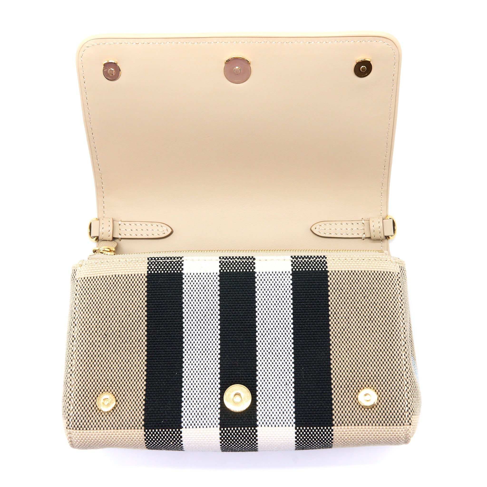 BURBERRY HACKBERRY CROSSBODY BAG CANVAS SOFT FAWN GHW