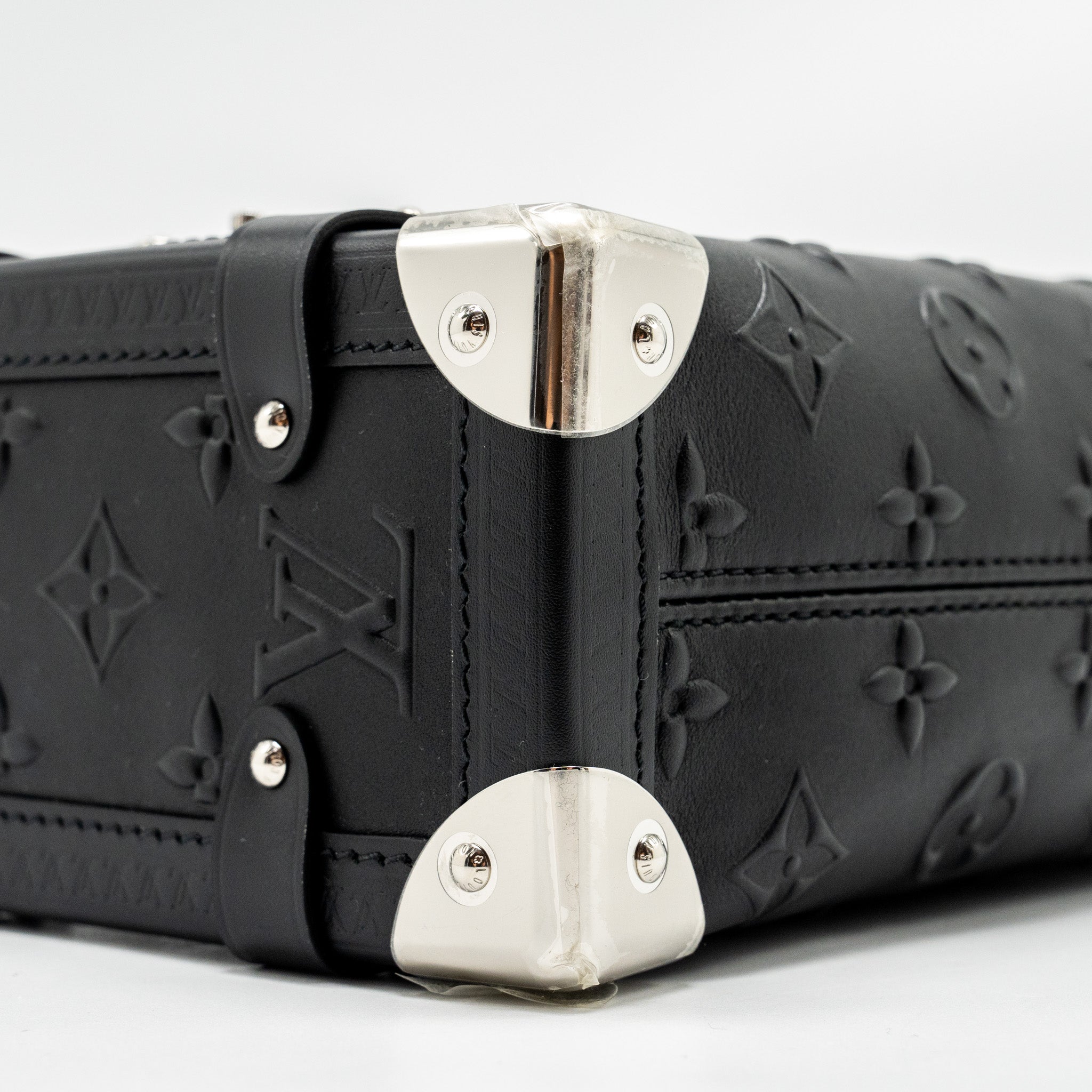 LOUIS VUITTON SIDE TRUNK MONOGRAM DEBOSSED CALFSKIN BLACK SHW