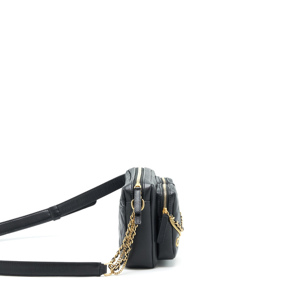 CHANEL 22C CAMERA BAG CALFSKIN BLACK GHW(MICROCHIP)