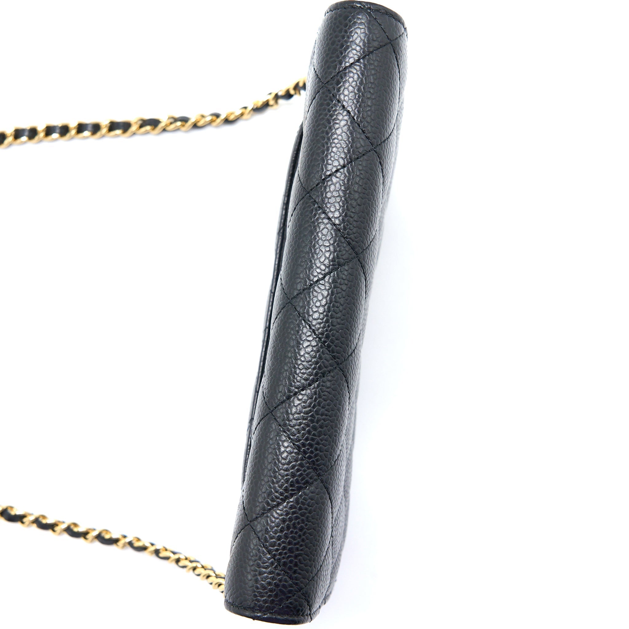 CHANEL CLASSIC WALLET ON CHAIN CAVIAR BLACK GHW