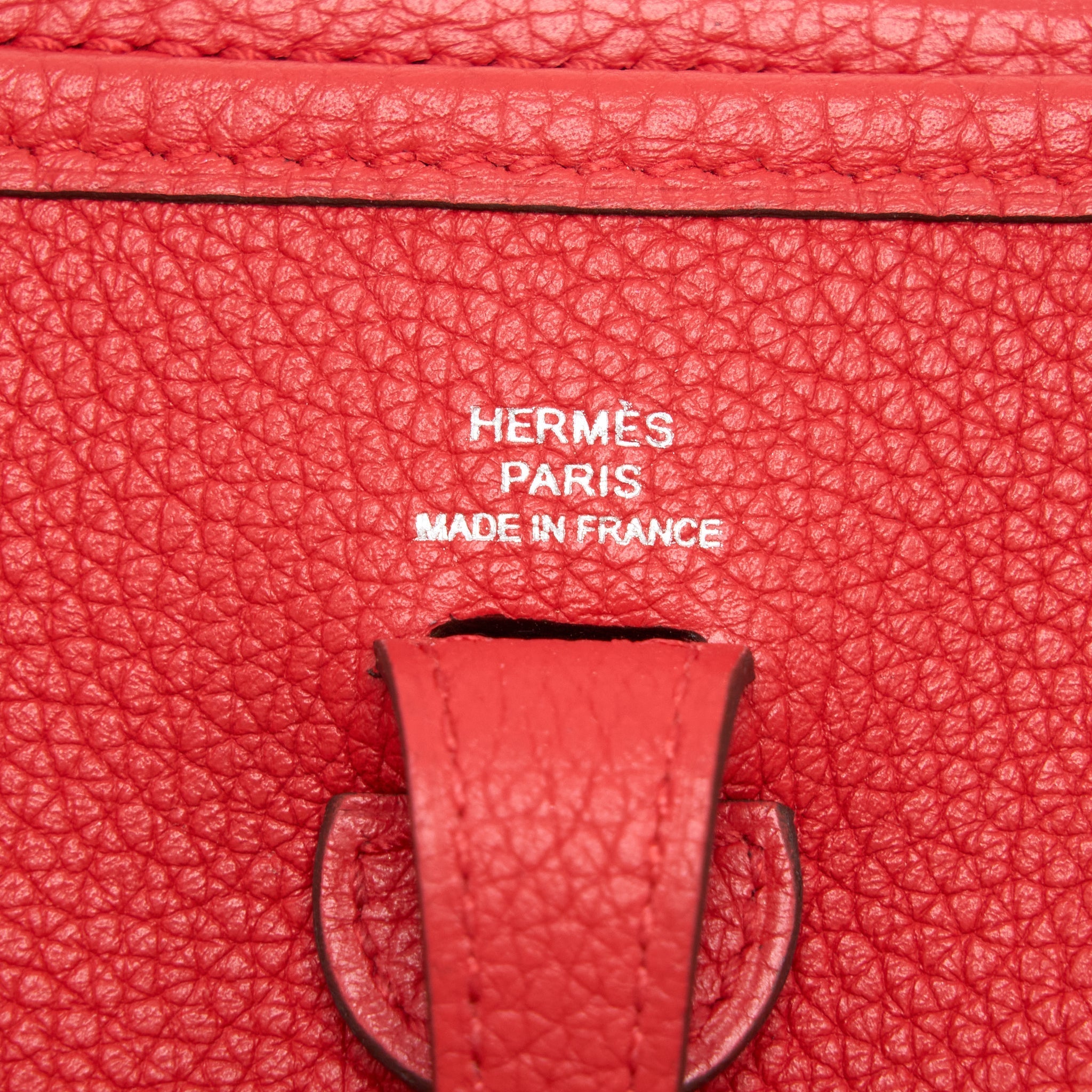 HERMES MINI EVELYNE TAURILLON MAURICE ROUGE COEUR WITH MULTICOLOUR STRAP SHW