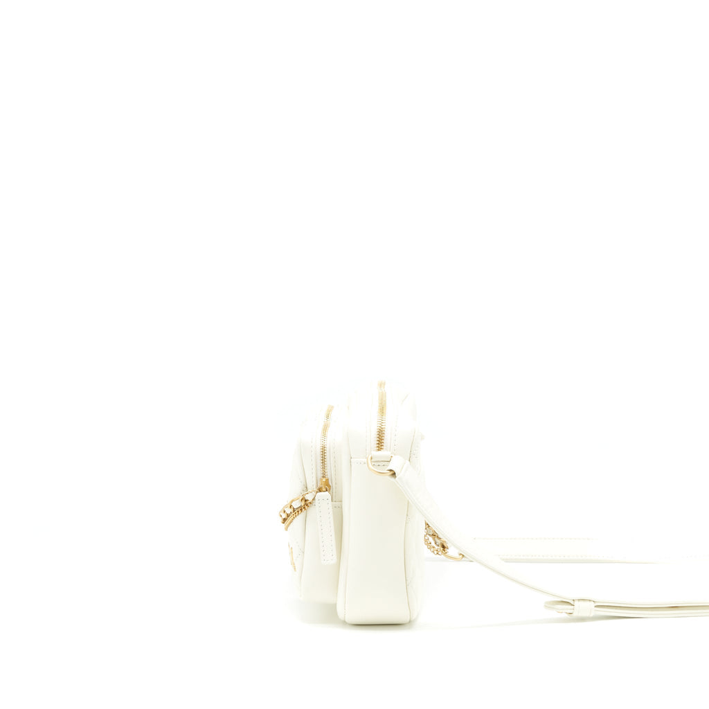 CHANEL 22C CAMERA BAG CALFSKIN WHITE GHW (MICROCHIP)