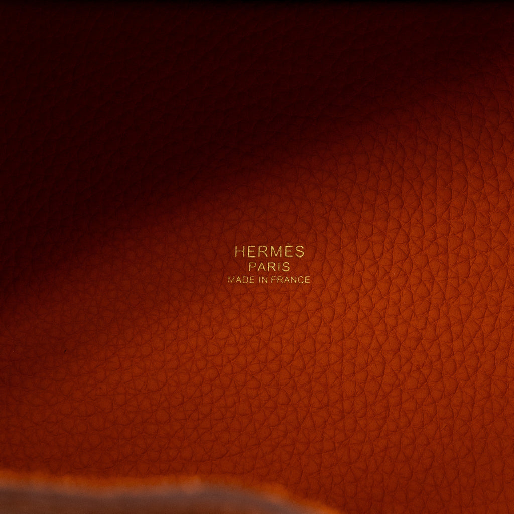 HERMES PICOTIN 18 CLEMENCE 93 ORANGE GHW