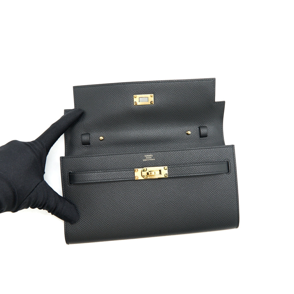 HERMES KELLY TO GO BLACK GHW