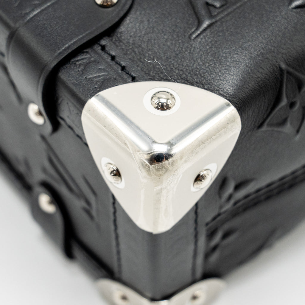 LOUIS VUITTON SIDE TRUNK MONOGRAM DEBOSSED CALFSKIN BLACK SHW