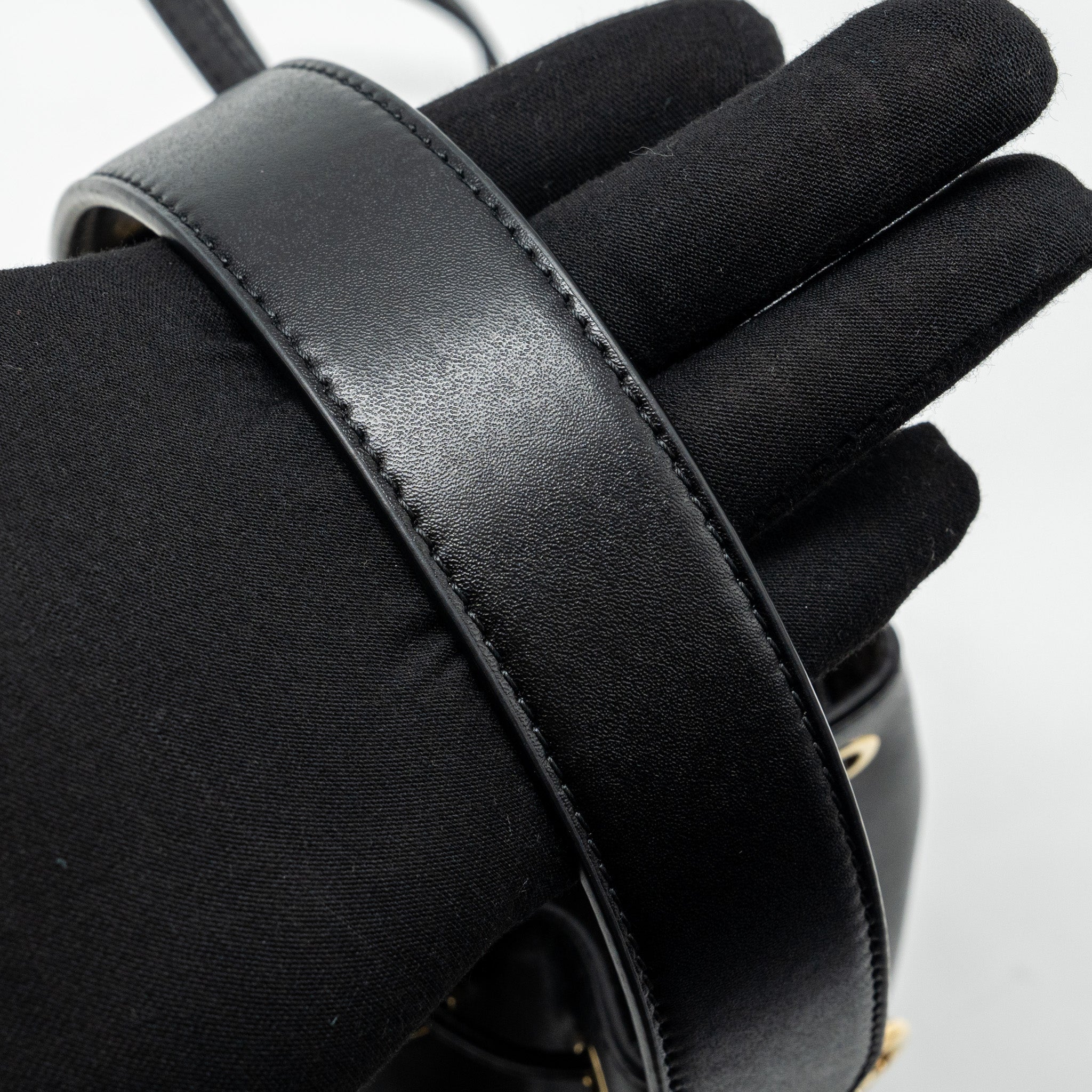 FENDI MINI MON TRESOR BUCKET BAG CALFSKIN BLACK GHW