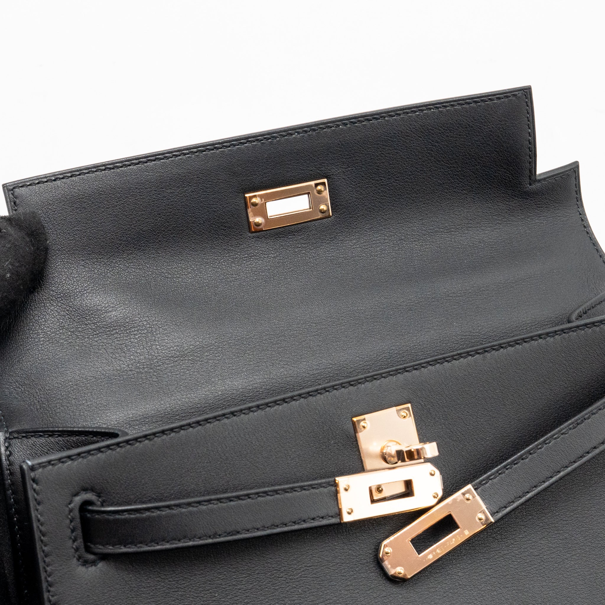 HERMES KELLY POCHETTE SWIFT BLACK RGHW