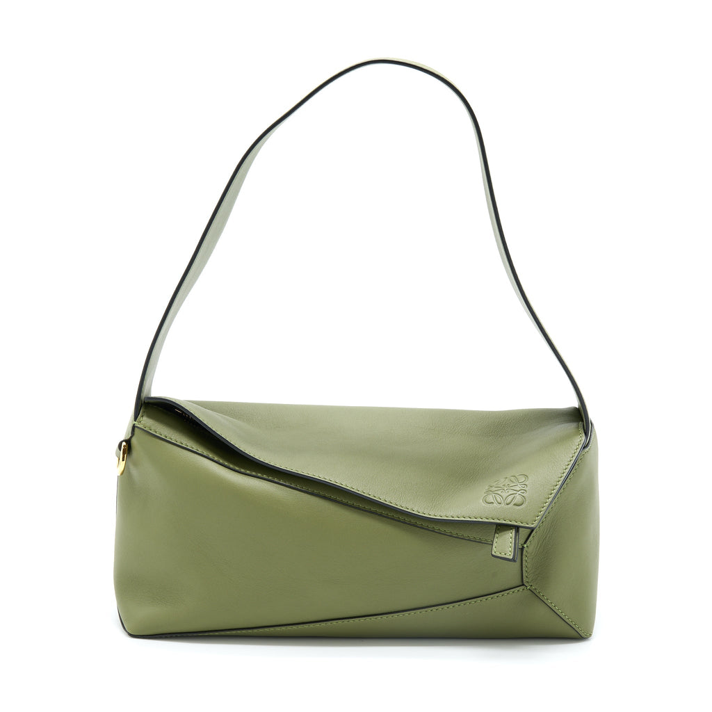 LOEWE PUZZLE HOBO BAG NAPA CALFSKIN AVOCADO GREEN GHW