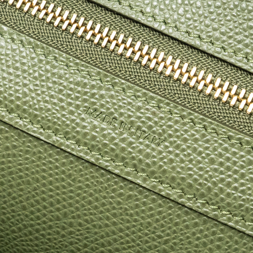 CELINE VERTICAL CABAS TOTE BAG GRAINED CALFSKIN GREEN GHW