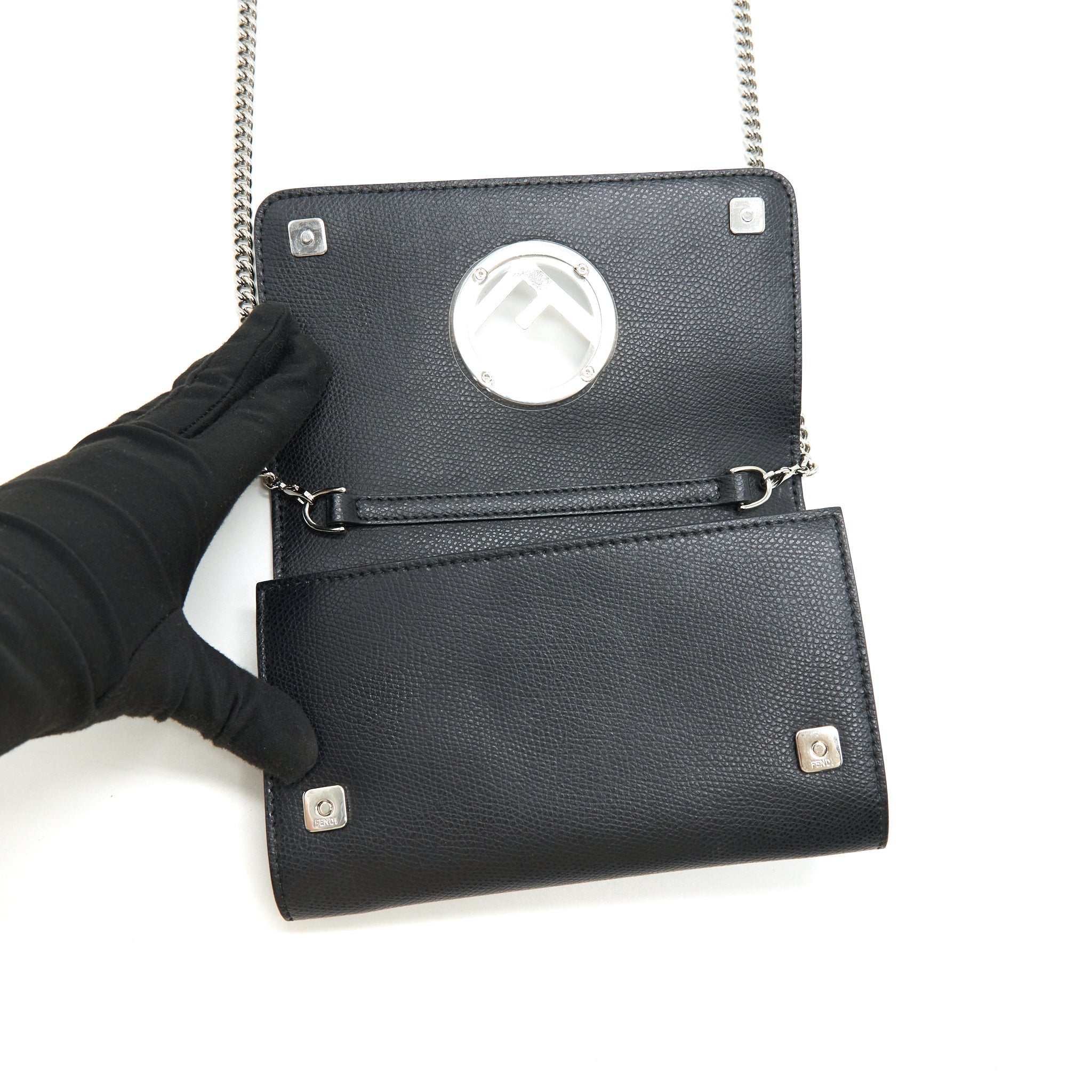 FENDI WALLET ON CHAIN BLACK SHW
