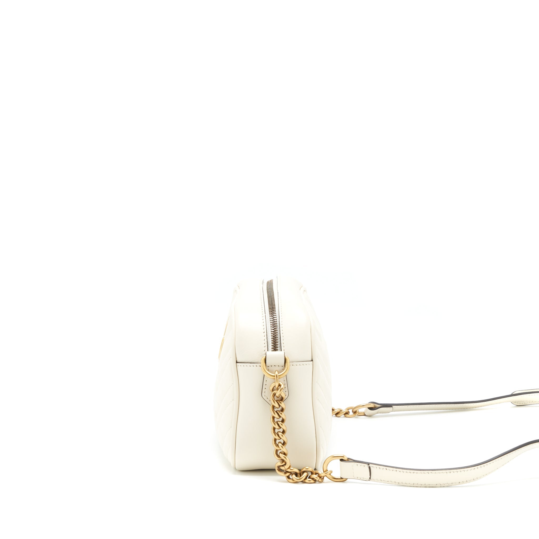 GUCCI MARMONT CAMERA BAG WHITE GHW