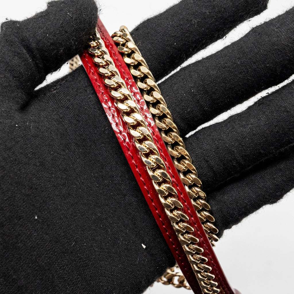 DIOR MINI LADY DIOR PATENT RED LGHW