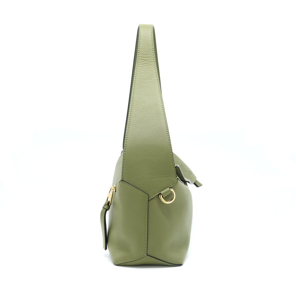 LOEWE PUZZLE HOBO BAG NAPA CALFSKIN AVOCADO GREEN GHW