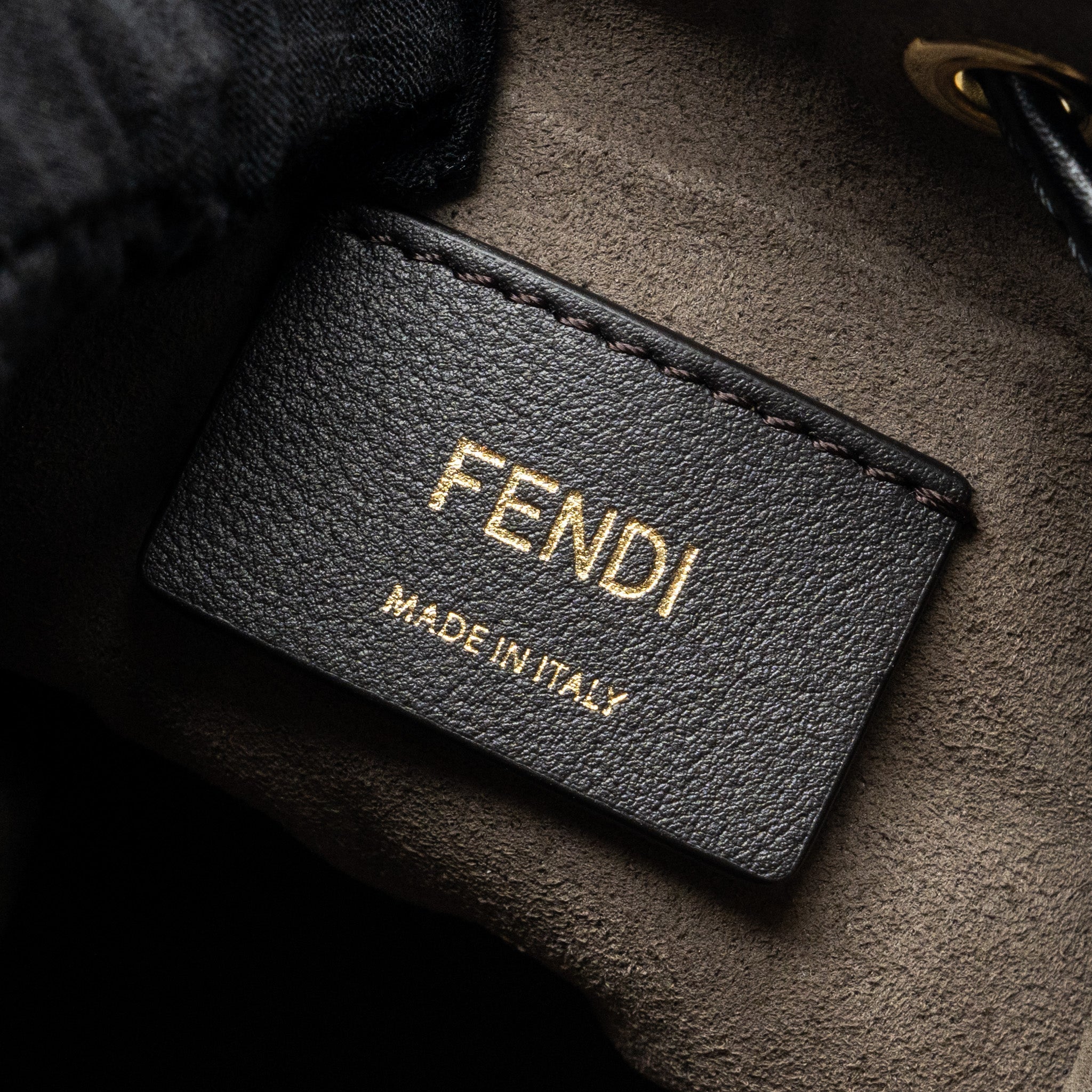 FENDI MINI MON TRESOR BUCKET BAG CALFSKIN BLACK GHW