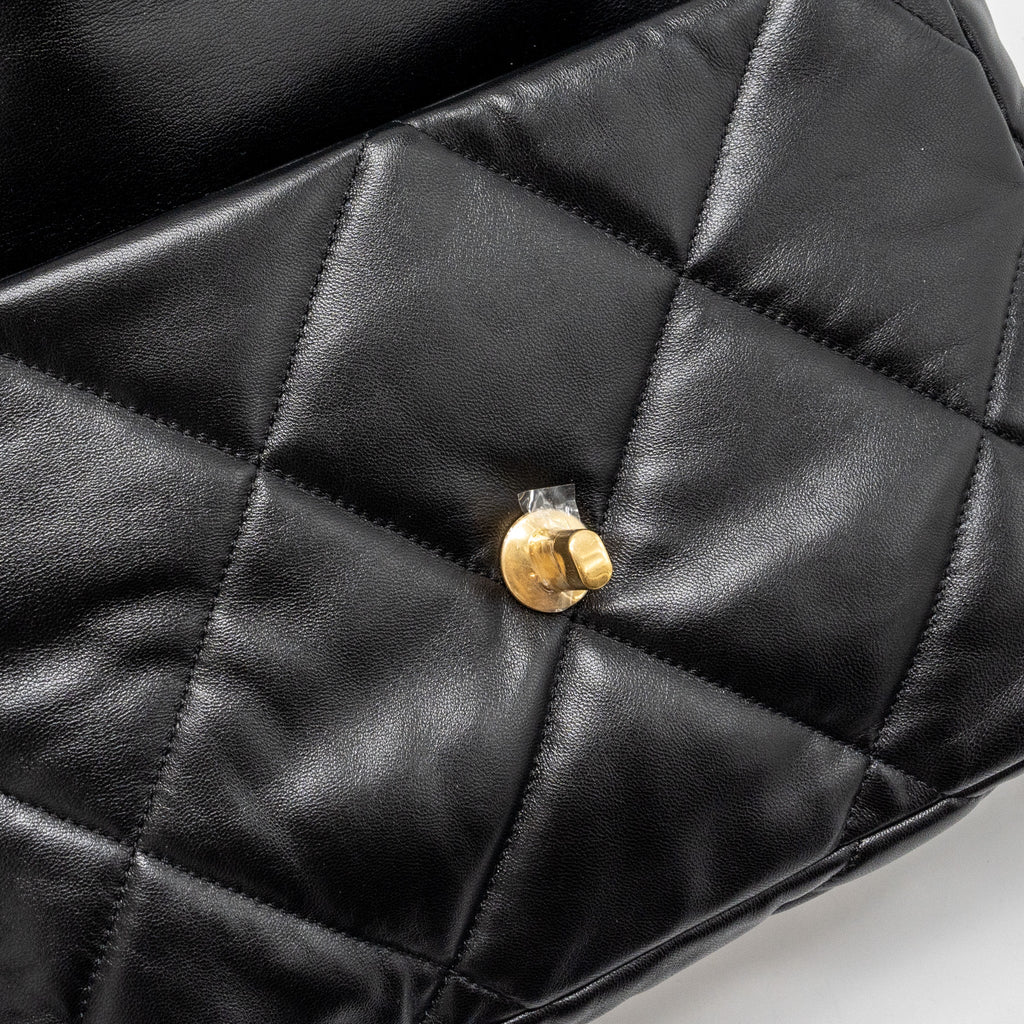 CHANEL MEDIUM 19 BAG LAMBSKIN BLACK MULTICOLOURED HARDWARE(MICROCHIP)