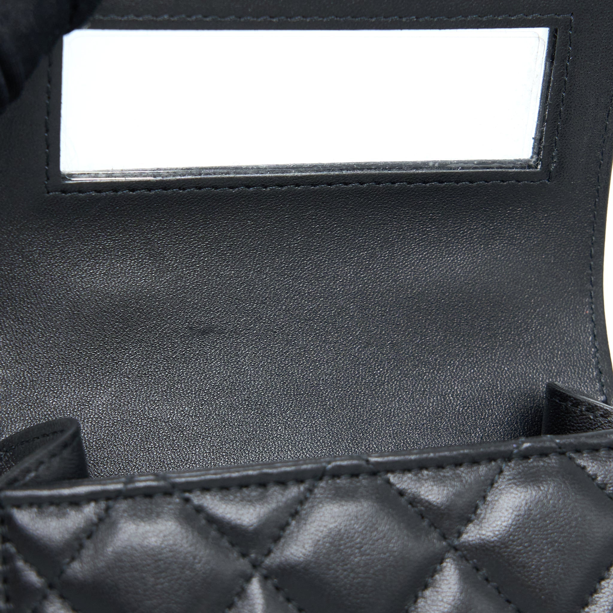 CHANEL TOP HANDLE MINI FLAP BAG LAMBSKIN BLACK LGHW