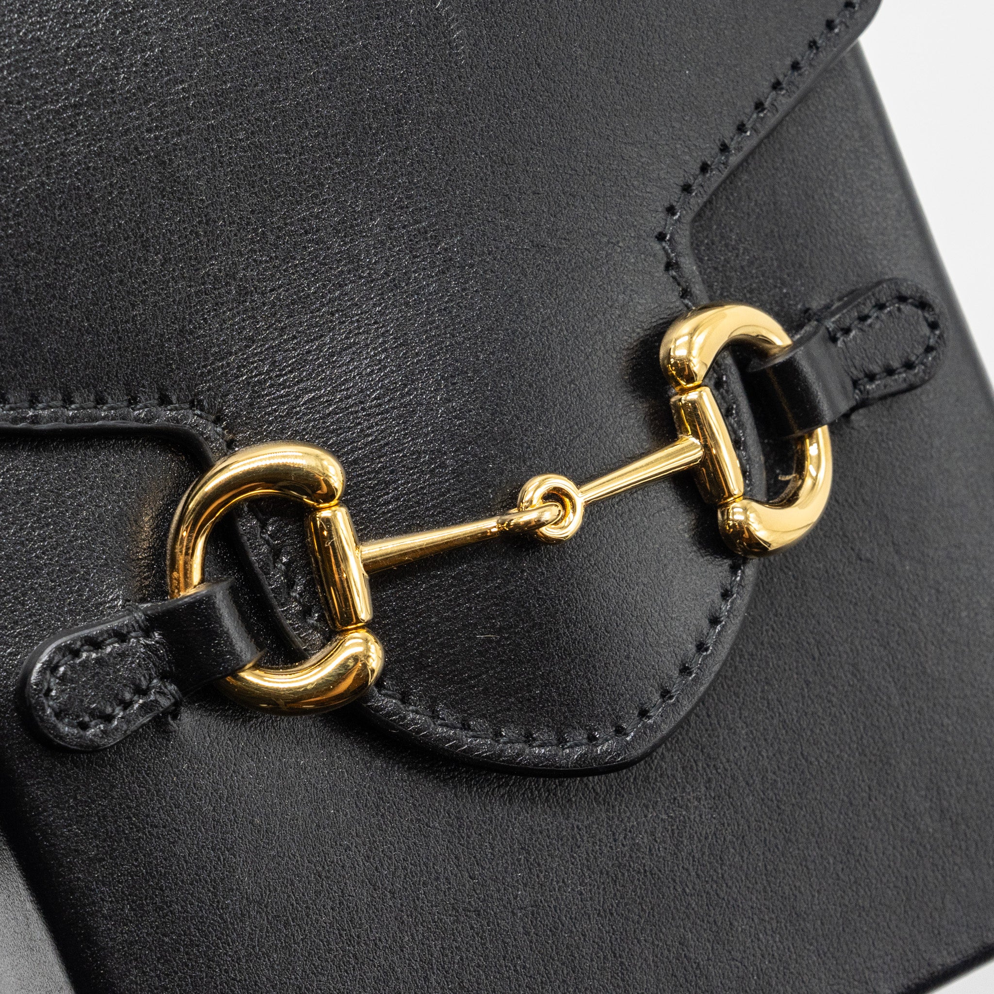 GUCCI 1955 HORSEBIT 1955 CROSSBODY BAG CALFSKIN BLACK GHW