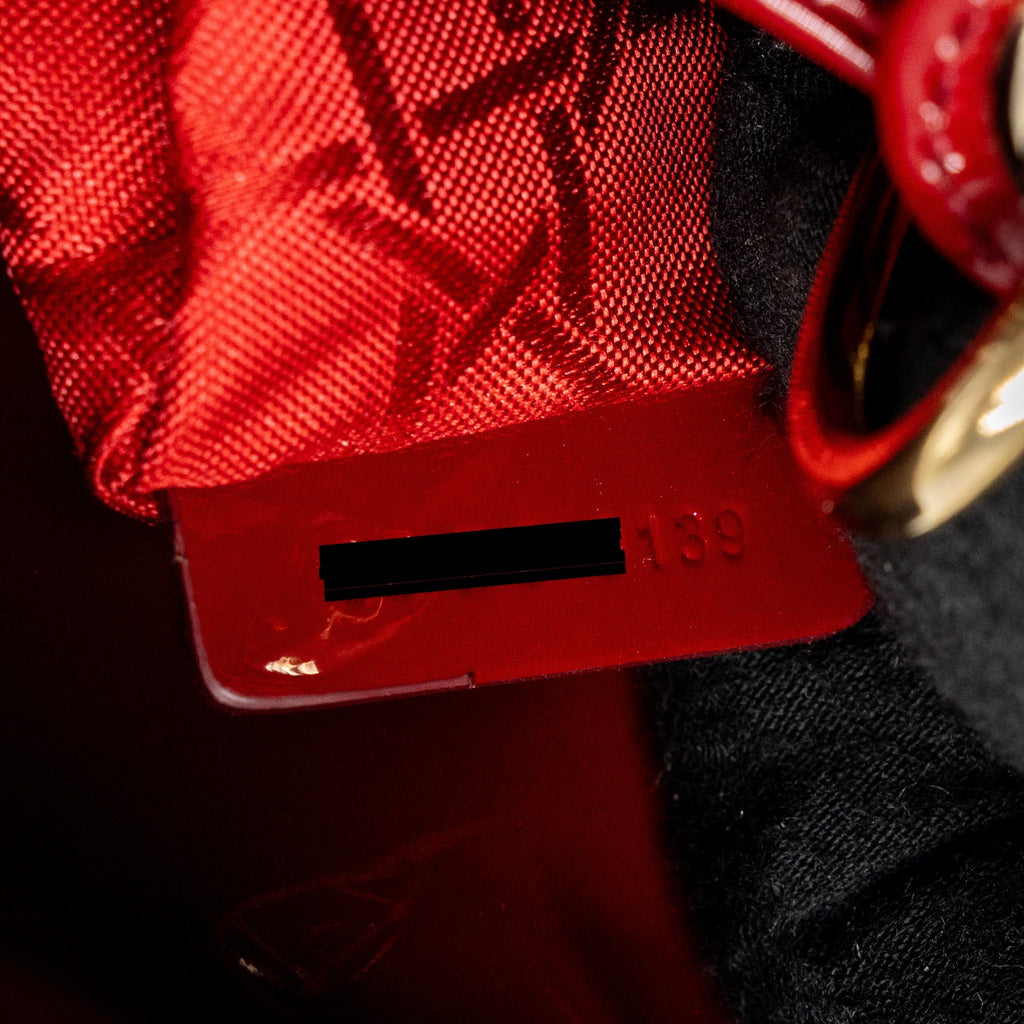DIOR MINI LADY DIOR PATENT RED LGHW