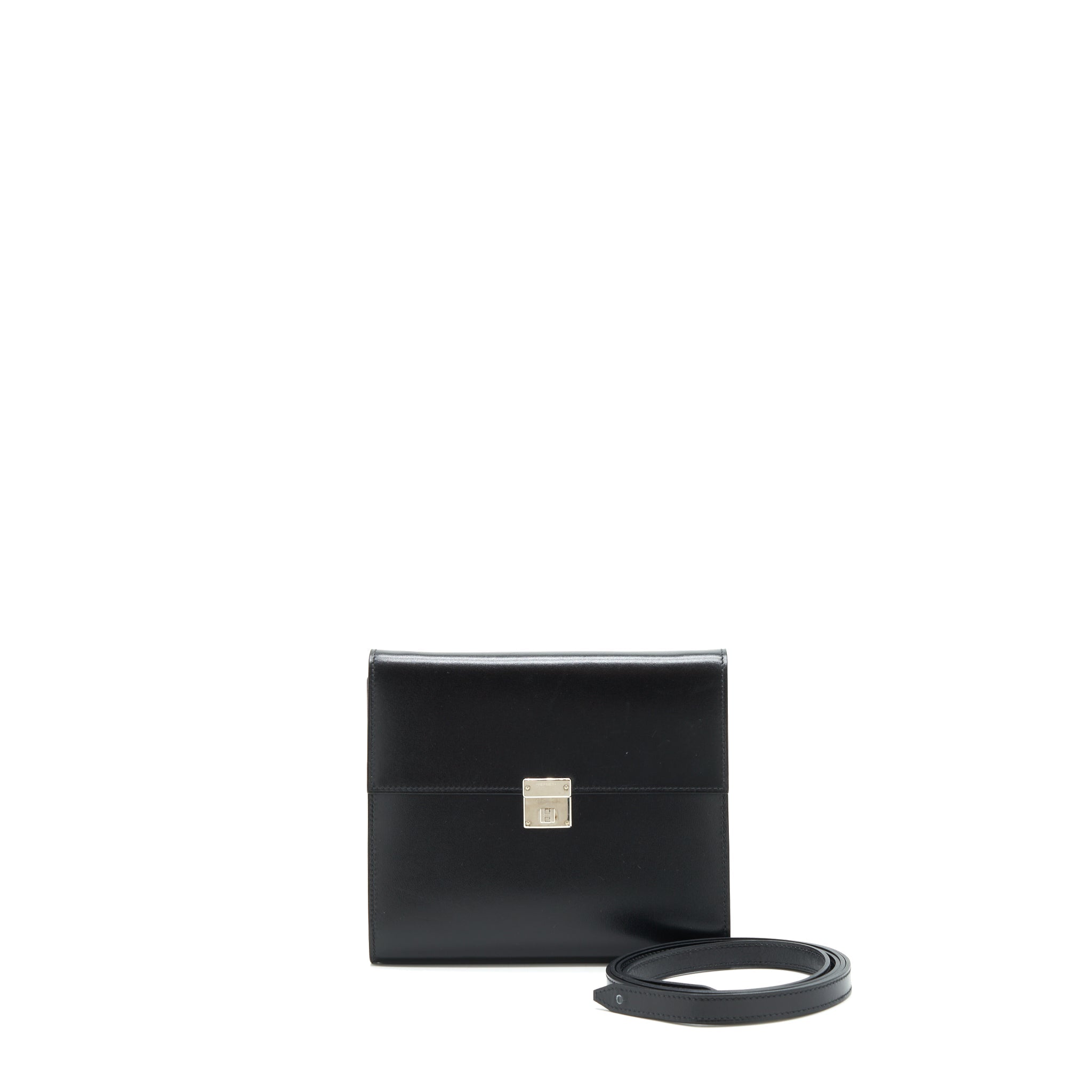 HERMES CLIC 16 WALLET BOX CALFSKIN BLACK SHW