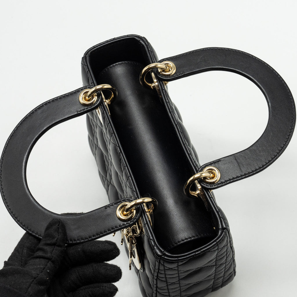 DIOR SMALL MY ABC LADY DIOR LAMBSKIN BLACK LGHW