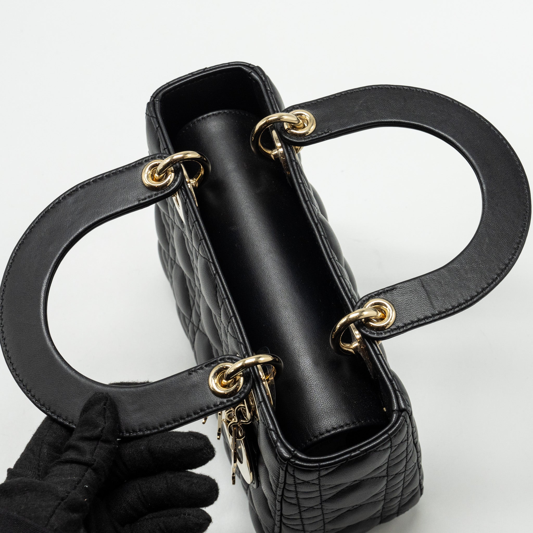 DIOR SMALL MY ABC LADY DIOR LAMBSKIN BLACK LGHW