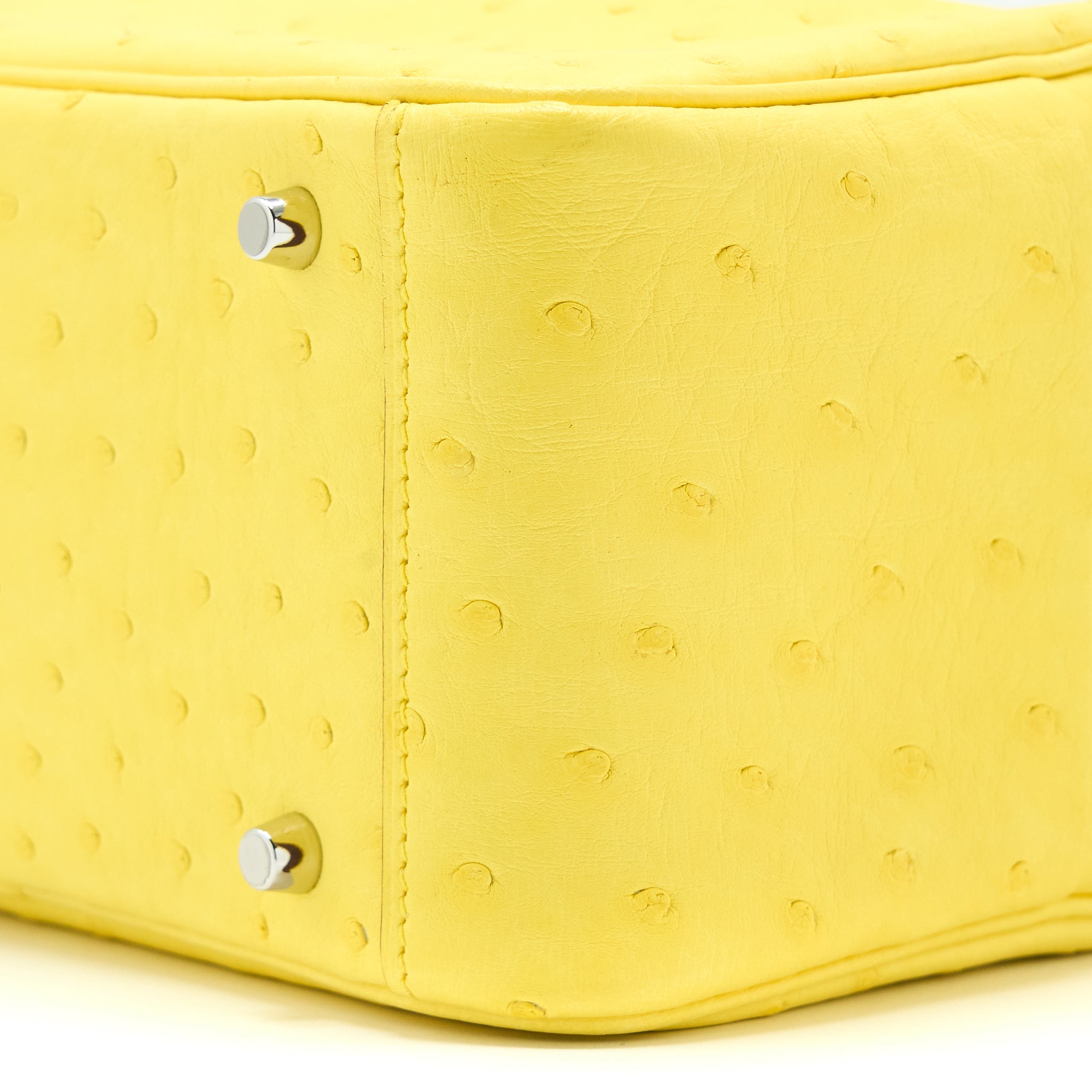 HERMES MINI LINDY OSTRICH JAUNE CITRON SHW