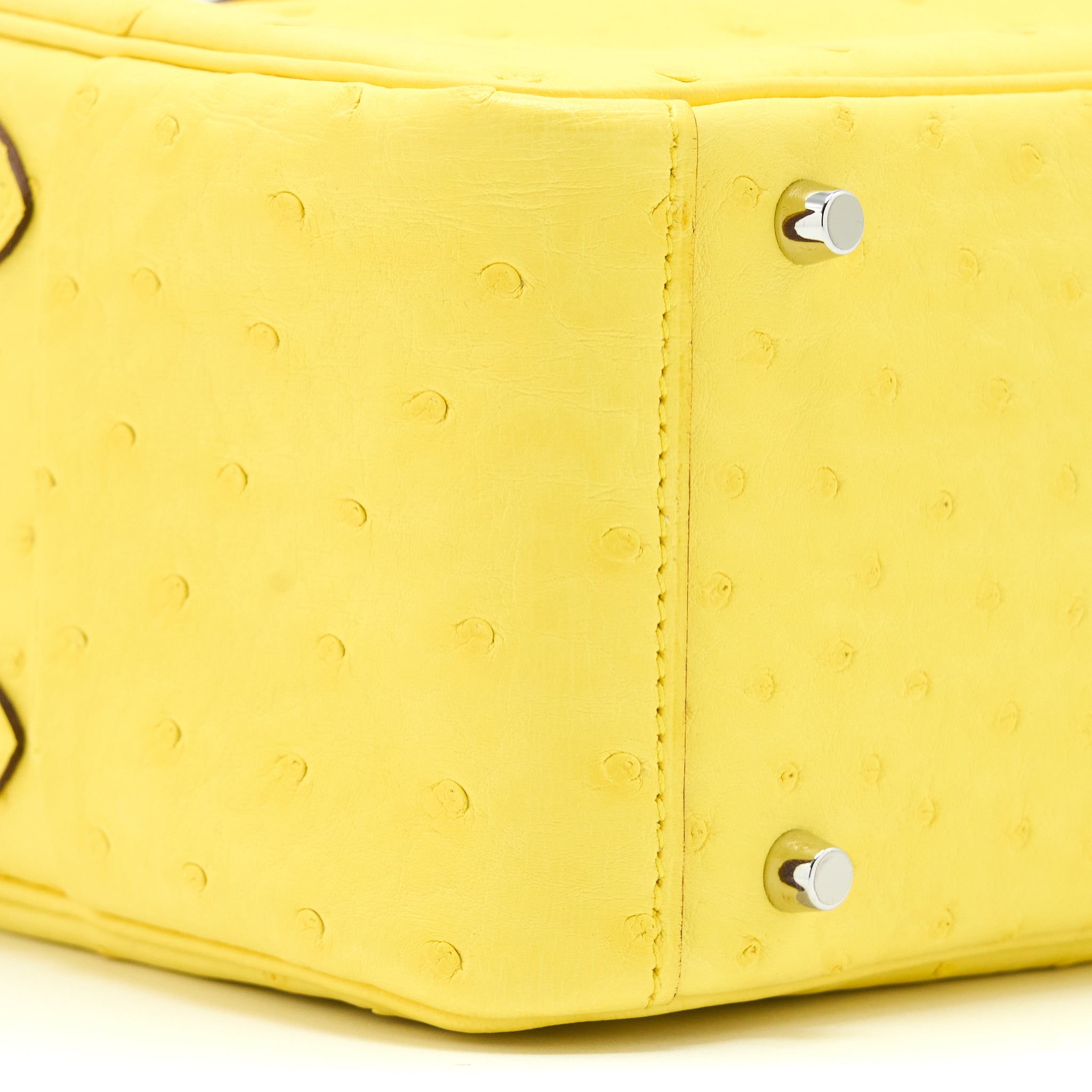 HERMES MINI LINDY OSTRICH JAUNE CITRON SHW