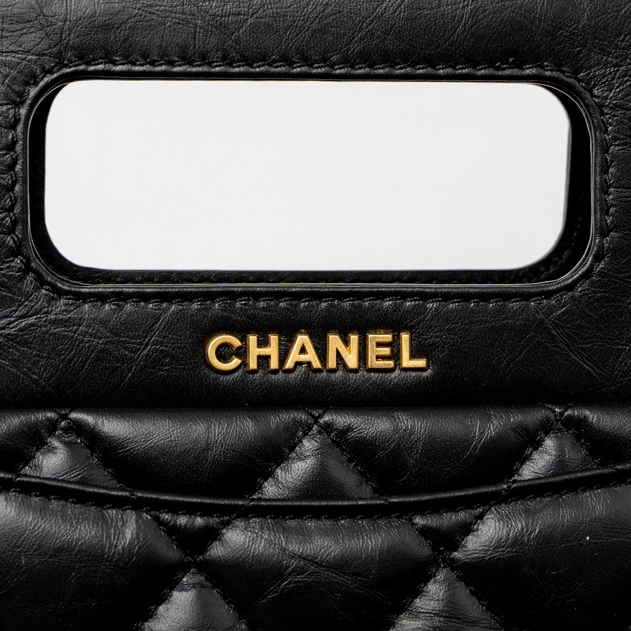 CHANEL 23S CLUTCH BAG WITH CHAIN CALFSKIN BLACK BRUSHED GHW (MICROCHIP)