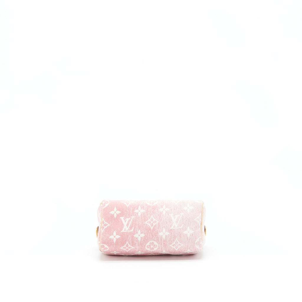 LOUIS VUITTON NANO SPEEDY MONOGRAM JACQUARD DENIM PINK GHW