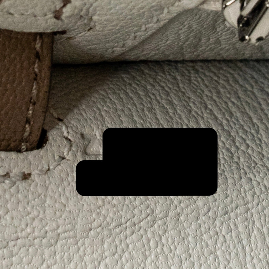 HERMES KELLY 25 SPECIAL ORDER CHÈVRE MYSORE GRIS PERLE/ETOUPE BRUSHED SHW