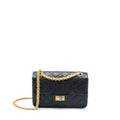 CHANEL MINI 2.55 REISSUE FLAP BAG AGED CALFSKIN BLACK GHW (MICROCHIP)