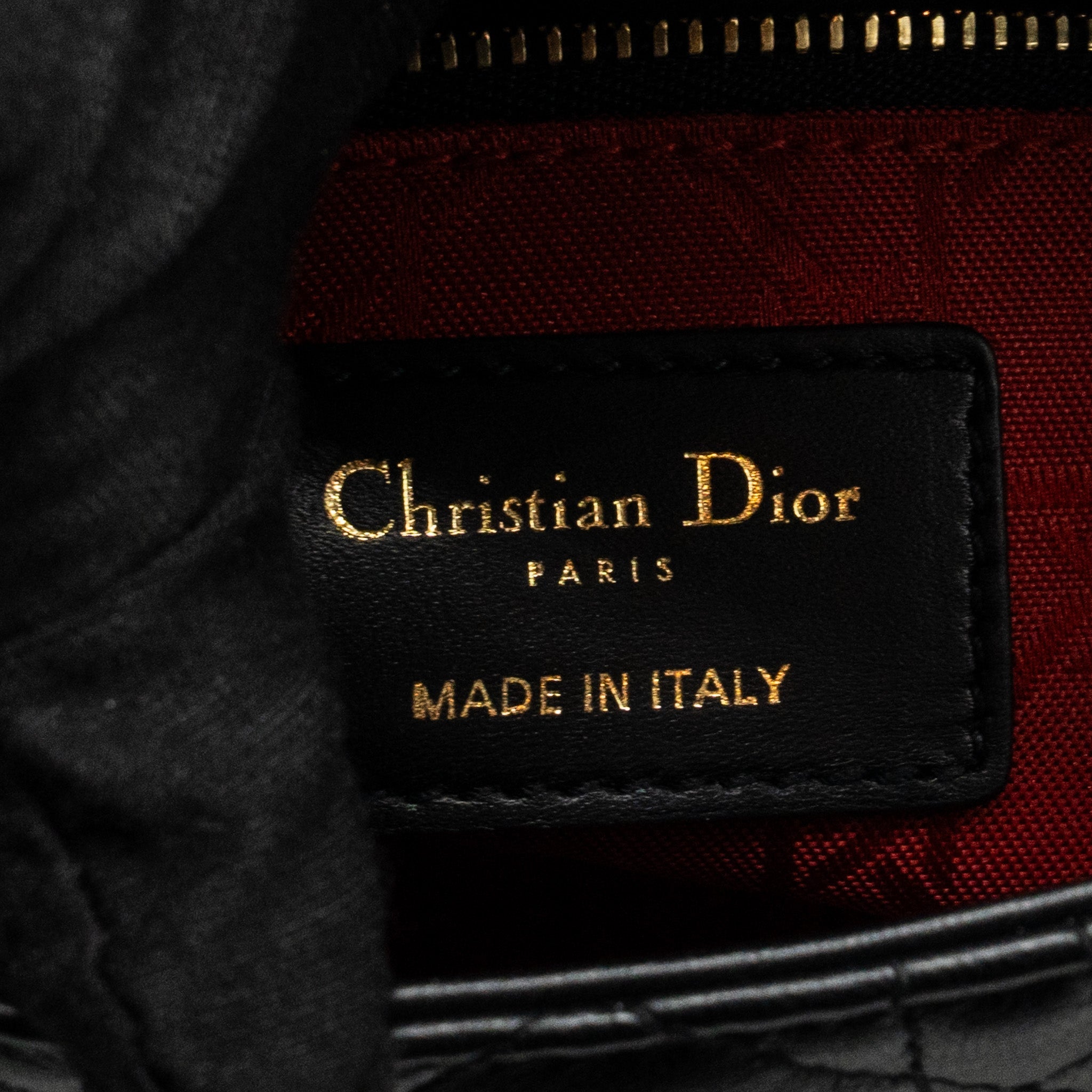 DIOR SMALL MY ABC LADY DIOR LAMBSKIN BLACK LGHW