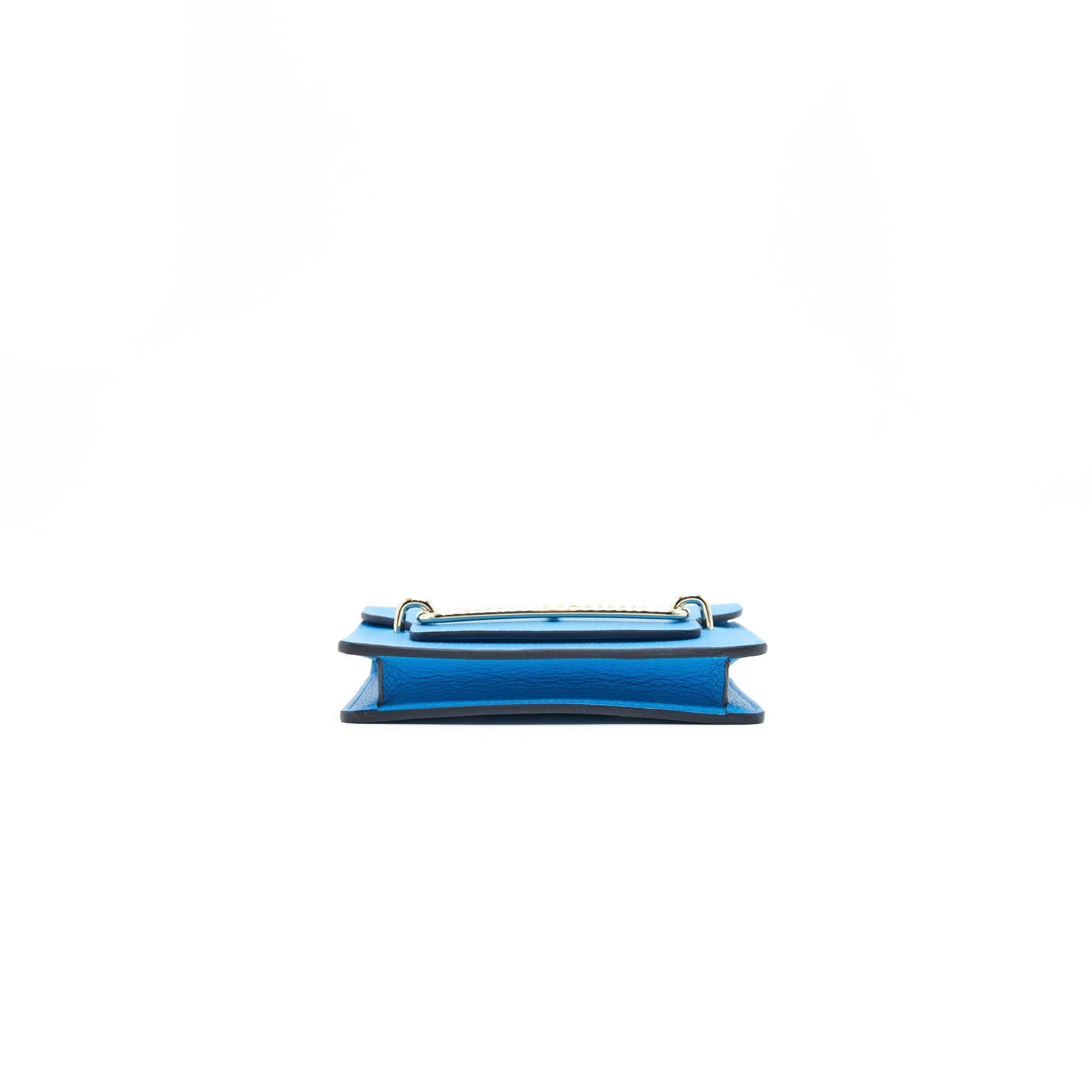 HERMES ROULIS SLIM EVERCOLOR BLUE FRIDA / ROSE MEXICO GHW