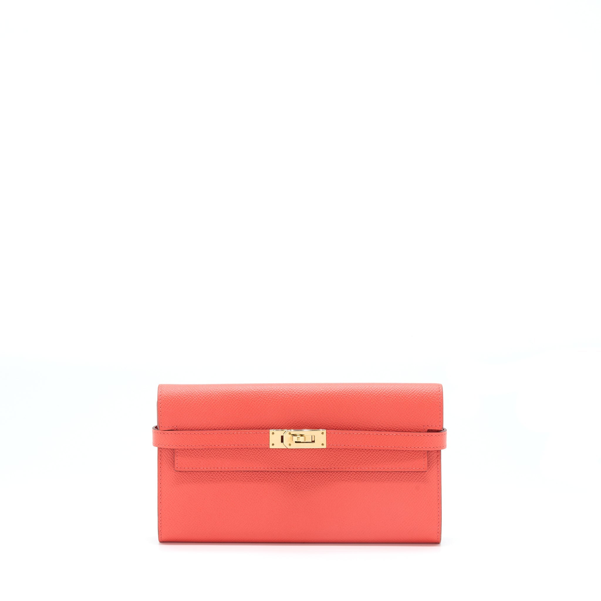 HERMES KELLY LONG WALLET EPSOM ROSE JAIPUR GHW