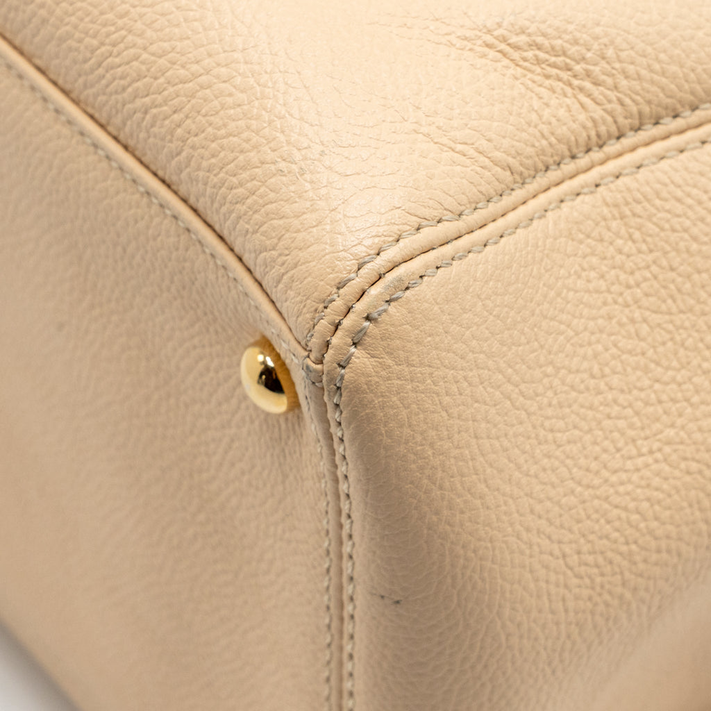 CHANEL CERF TOTE BAG CAVIAR BEIGE GHW