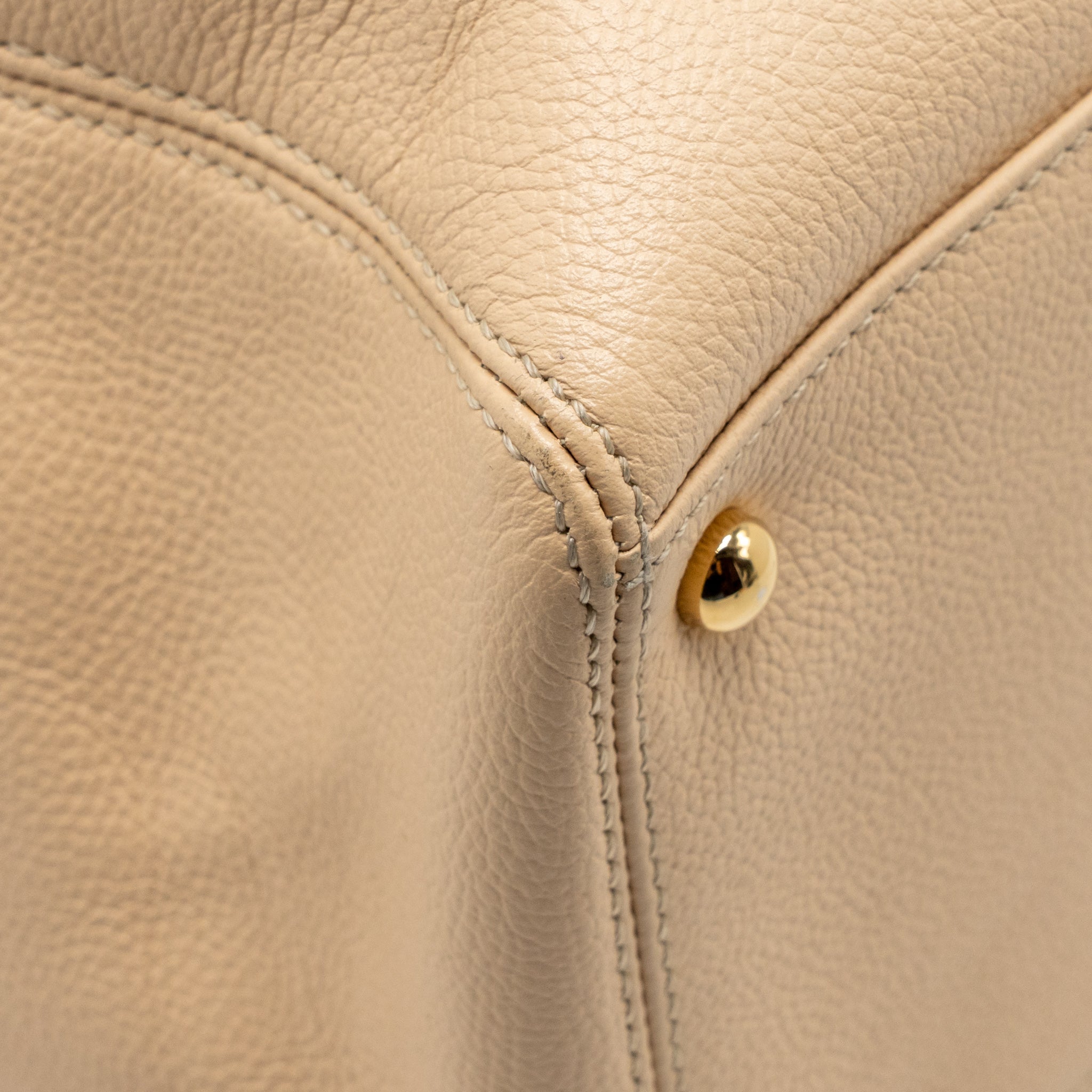 CHANEL CERF TOTE BAG CAVIAR BEIGE GHW