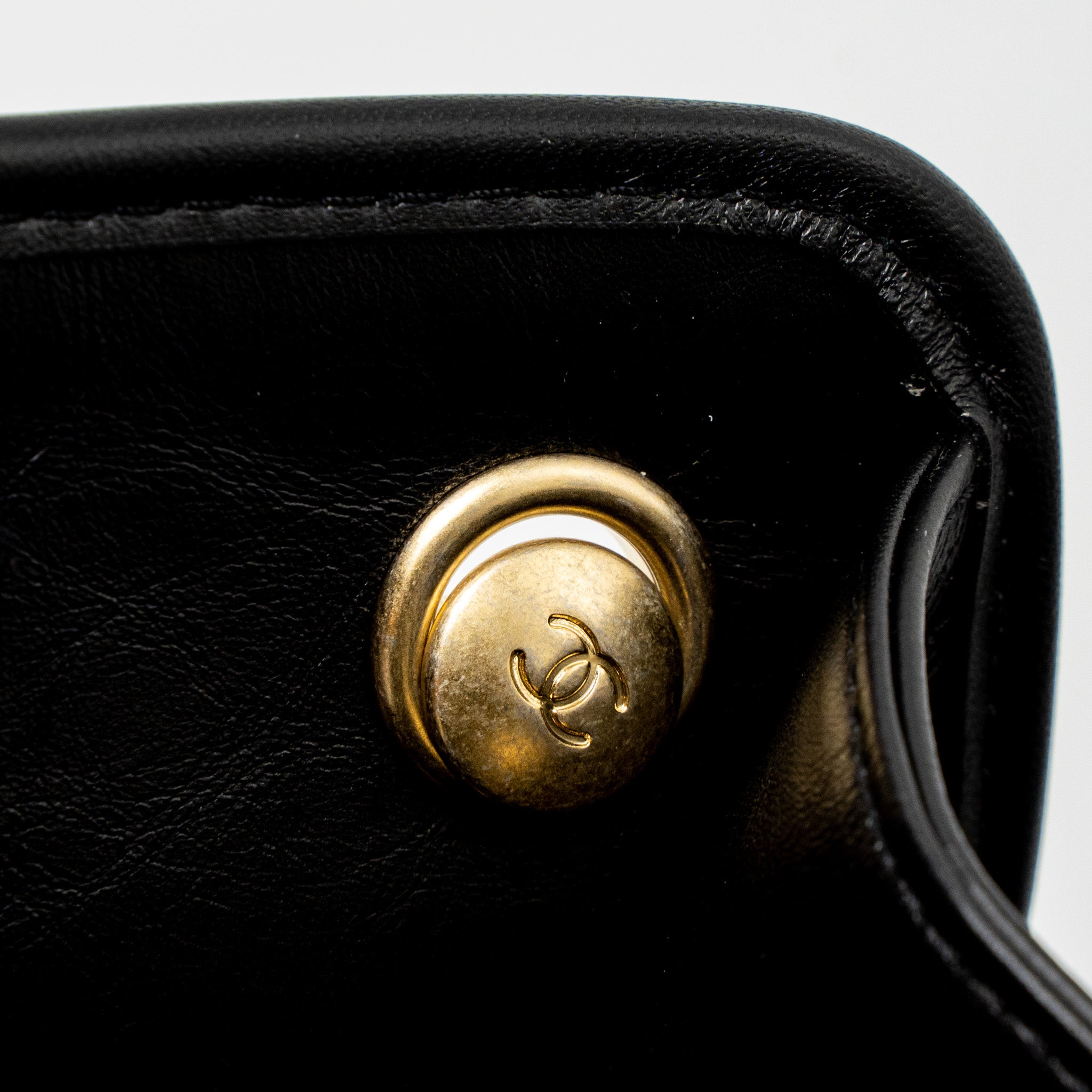 CHANEL 23S CLUTCH BAG WITH CHAIN CALFSKIN BLACK BRUSHED GHW (MICROCHIP)