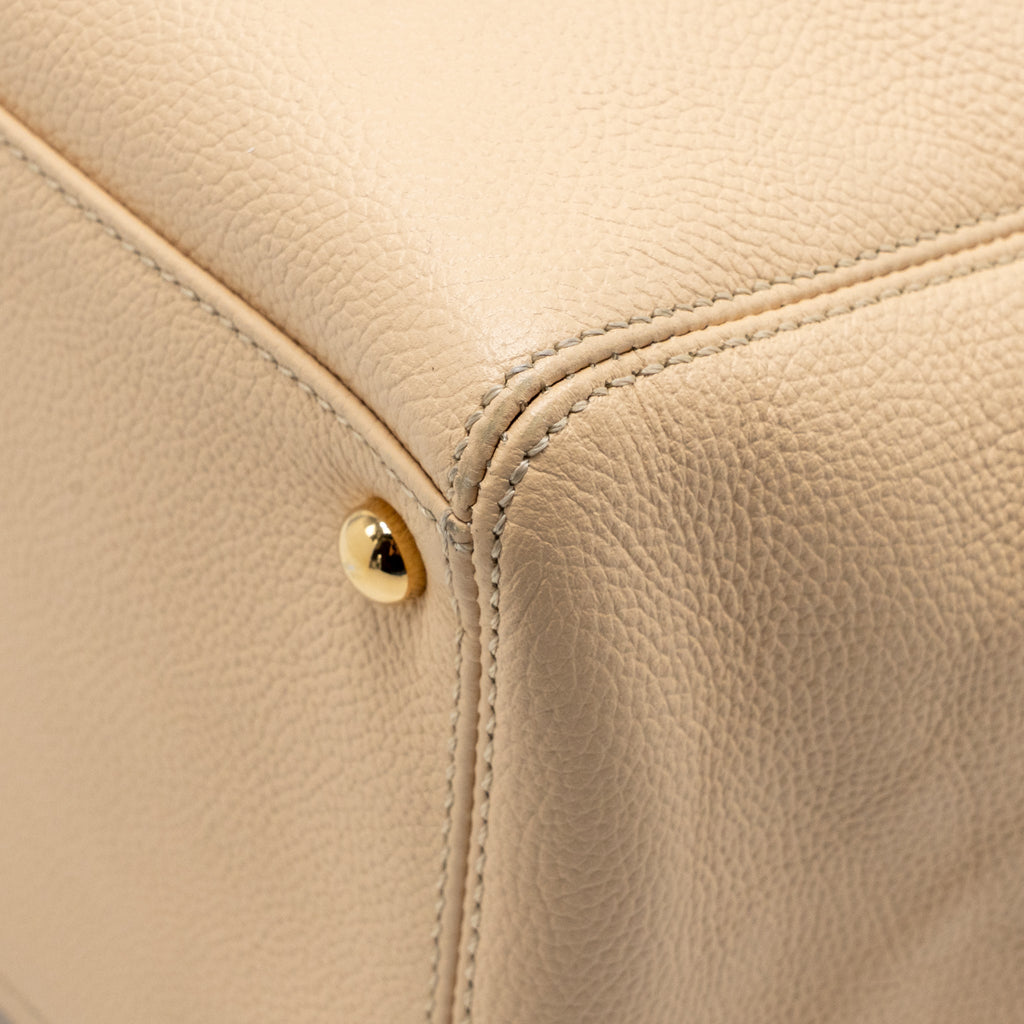 CHANEL CERF TOTE BAG CAVIAR BEIGE GHW