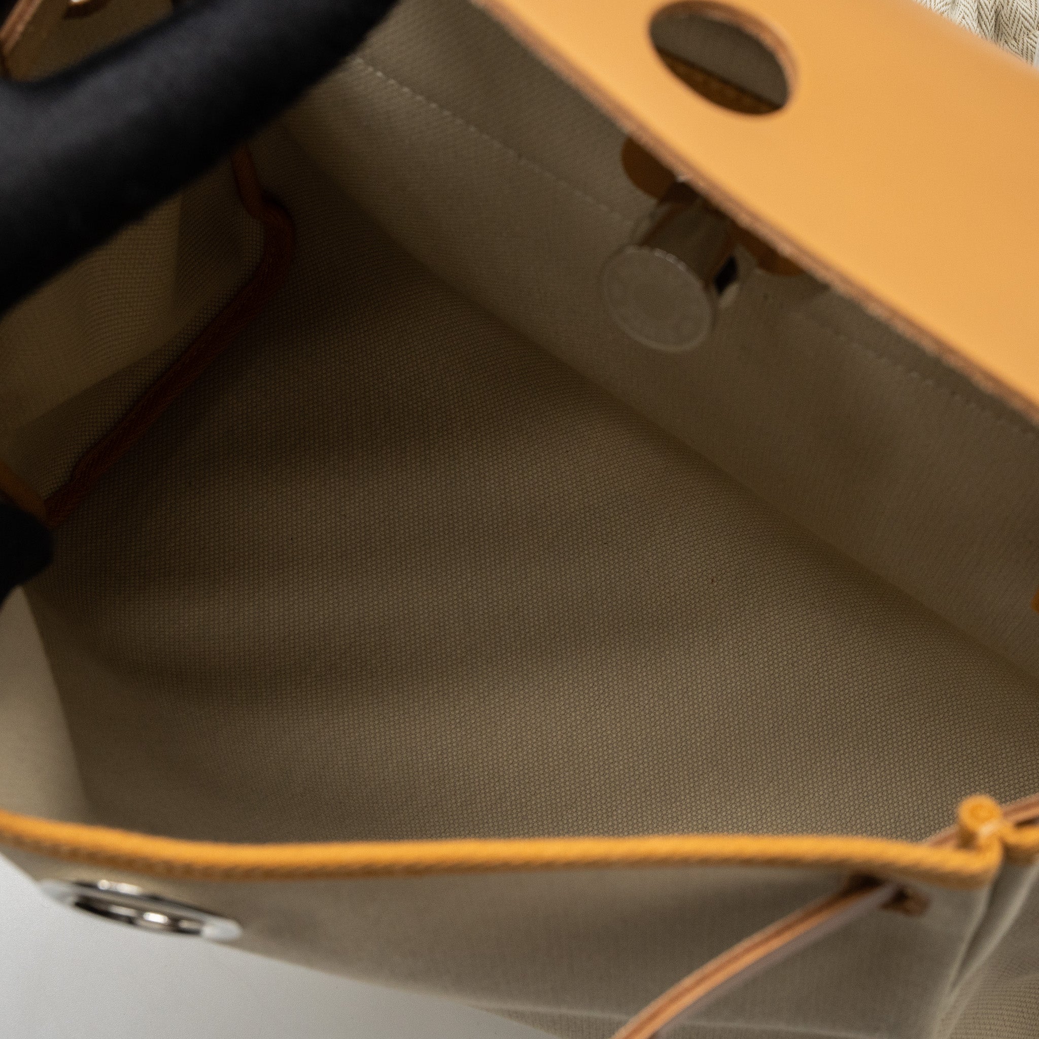 HERMES HERBAG 31 ZIP BAG CANVAS/VACHE HUNTER BETON/NATUREL SABLE SHW