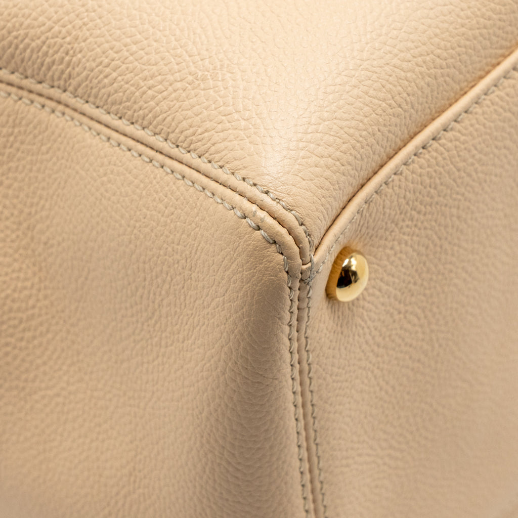 CHANEL CERF TOTE BAG CAVIAR BEIGE GHW