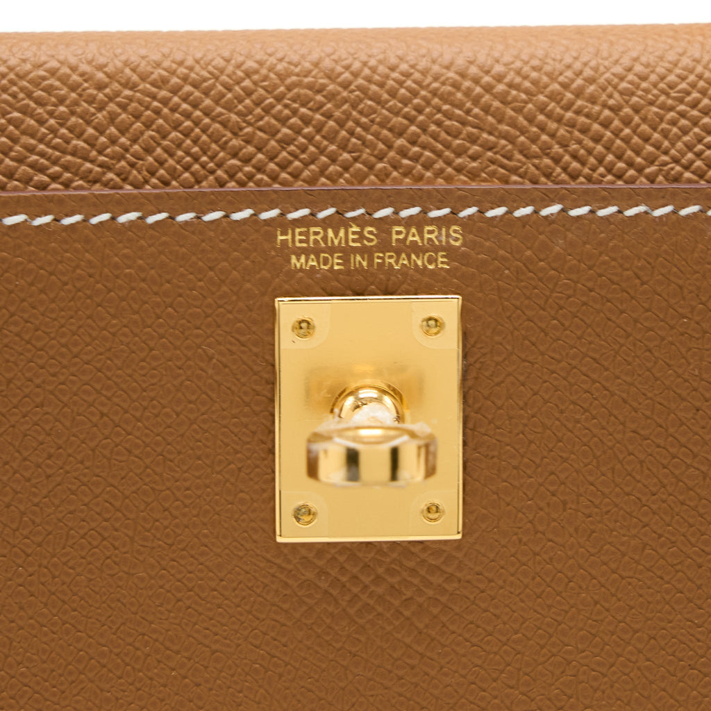 HERMES MINI KELLY II 20CM EPSOM GOLD GHW