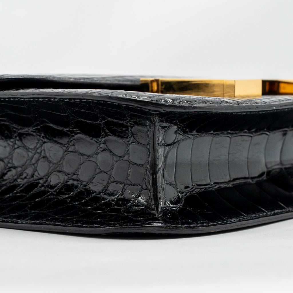 HERMES VINTAGE CONSTANCE 24 SHINY ALLIGATOR DARK BLUE GHW