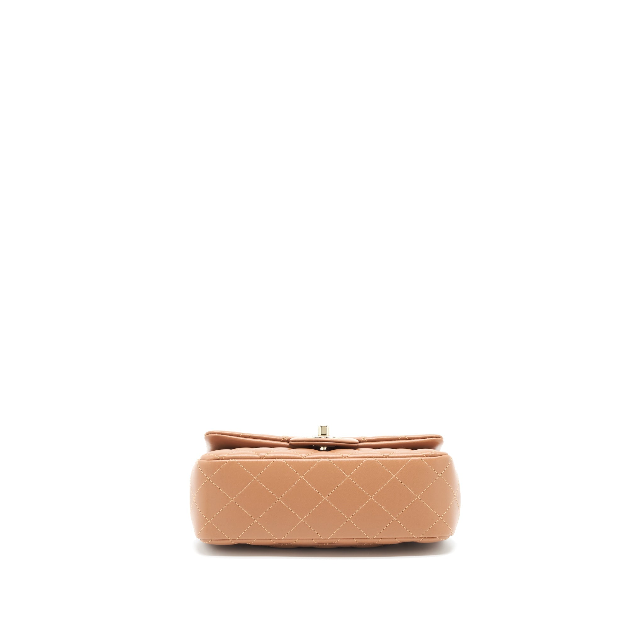 CHANEL 22S MINI RECTANGULAR BAG LAMBSKIN CARAMEL LGHW