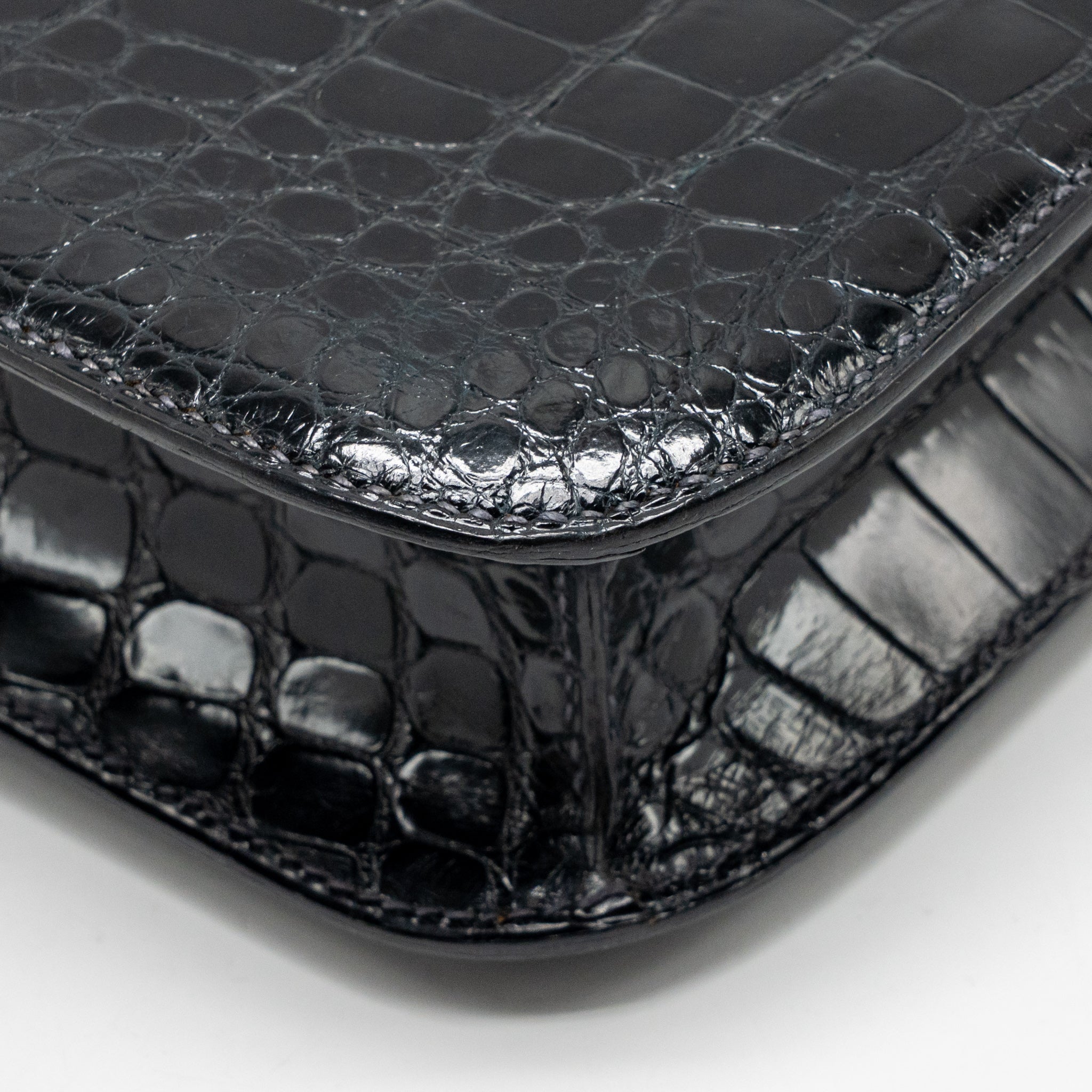 HERMES VINTAGE CONSTANCE 24 SHINY ALLIGATOR DARK BLUE GHW